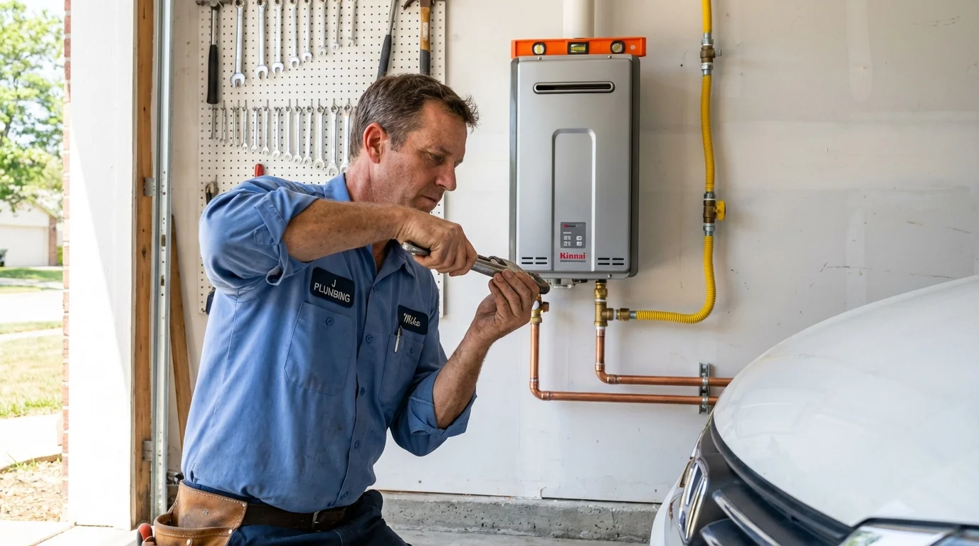 Tankless water heater installation by a Johns Plumbing LLC plumber in Novi